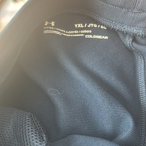 Under Armour Boys Cold-gear Fitted Joggers YXL Draw String Zipped Front Pockets - Picture 6 of 9